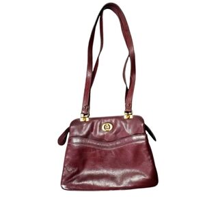 Etienne Aigner Vintage Red Leather Shoulder Bag Purse
